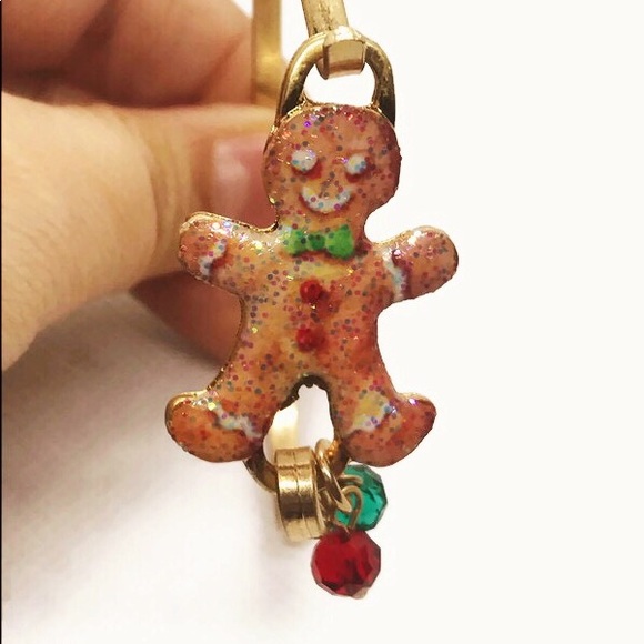 Christmas Bracelet Tipi Gingerbread Cookie Gold Tone - Picture 3 of 5